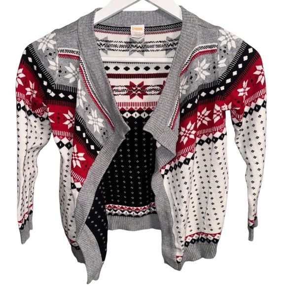 Gymboree Winter Snowflake Sweater Cardigan Size Girls 7-8 - Picture 1 of 6